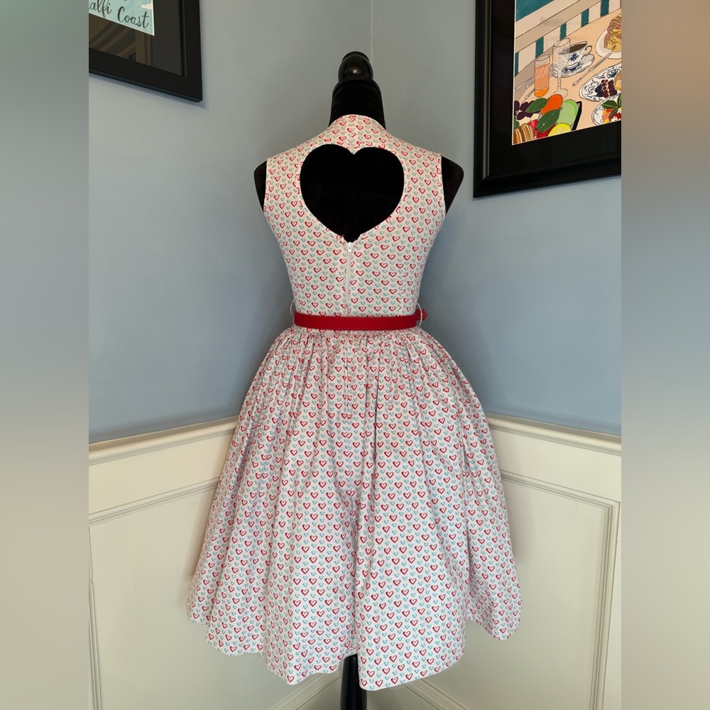 RARE! Bernie Dexter Sugardoll Swing Dress in Hearts Print Sz XS